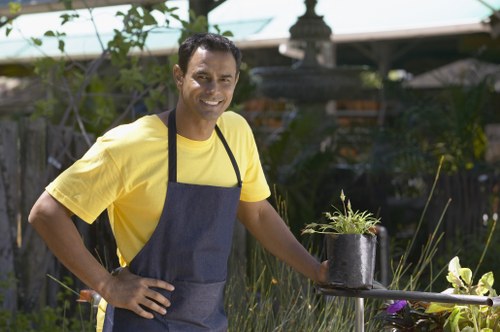 Professional Harrow landscaping approach with materials, layout planning, and garden structure
